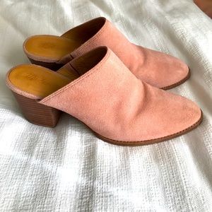 💗V-Day Shoes❤️ Madewell Harper Mules Pink Blush Suede Size 9